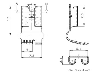 Flag Receptacle for 6.3mm Diagram