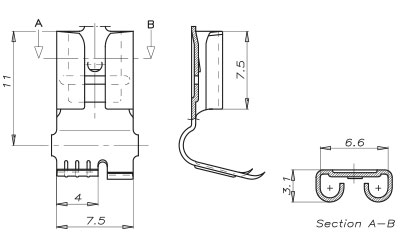 Flag Receptacle for 6.3mm Diagram